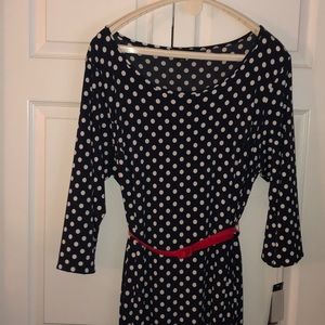 Navy polka dot dress